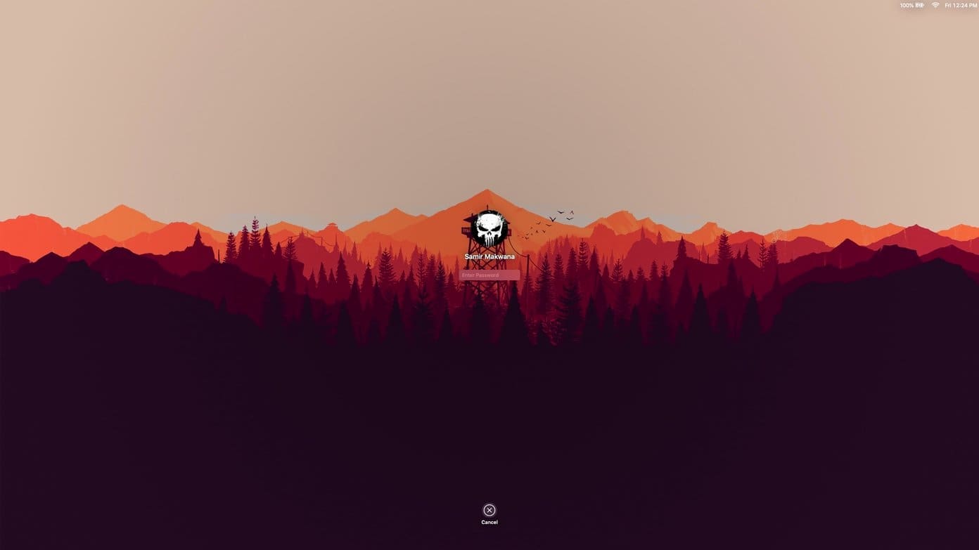 A screenshot of a macOS Lockscreen