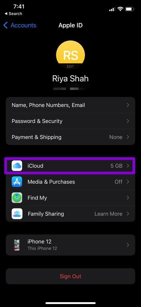 I Cloud Settings