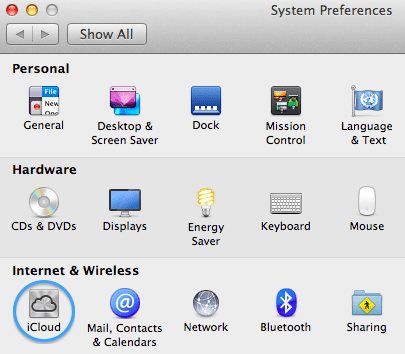 I Cloud Settings