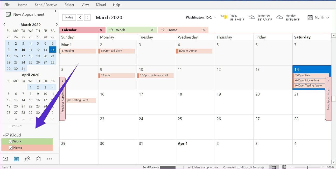 I Cloud sync in outlook