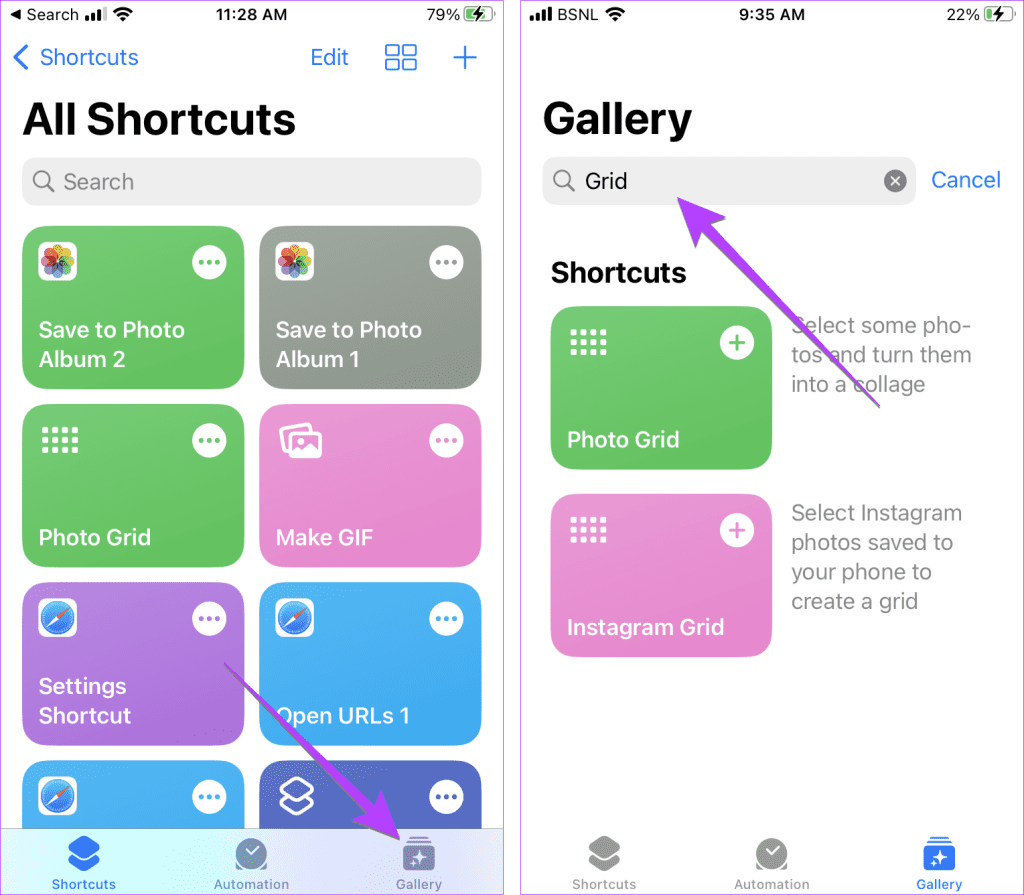 iPhone Shortcut Gallery