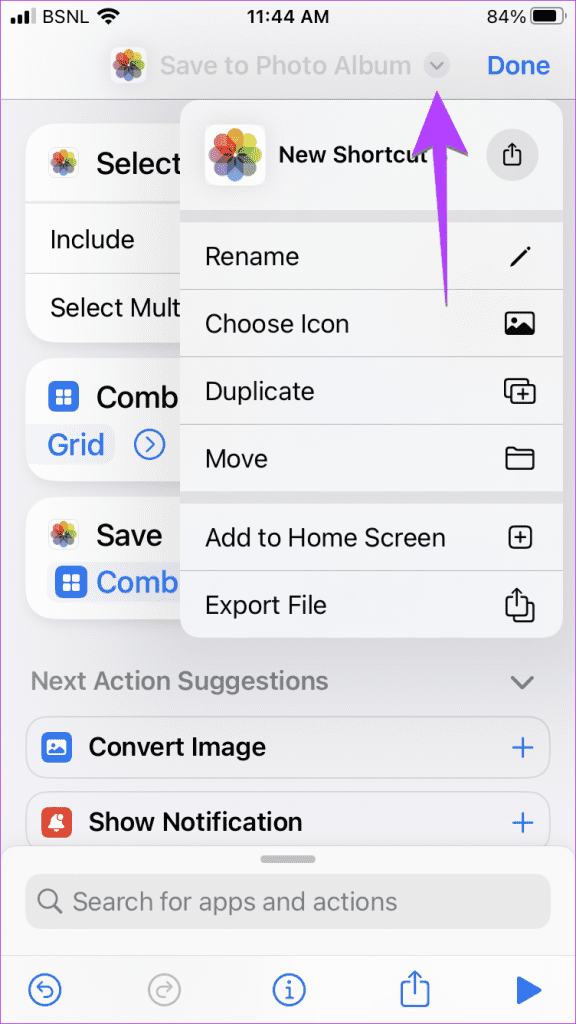 iPhone Shortcut rename