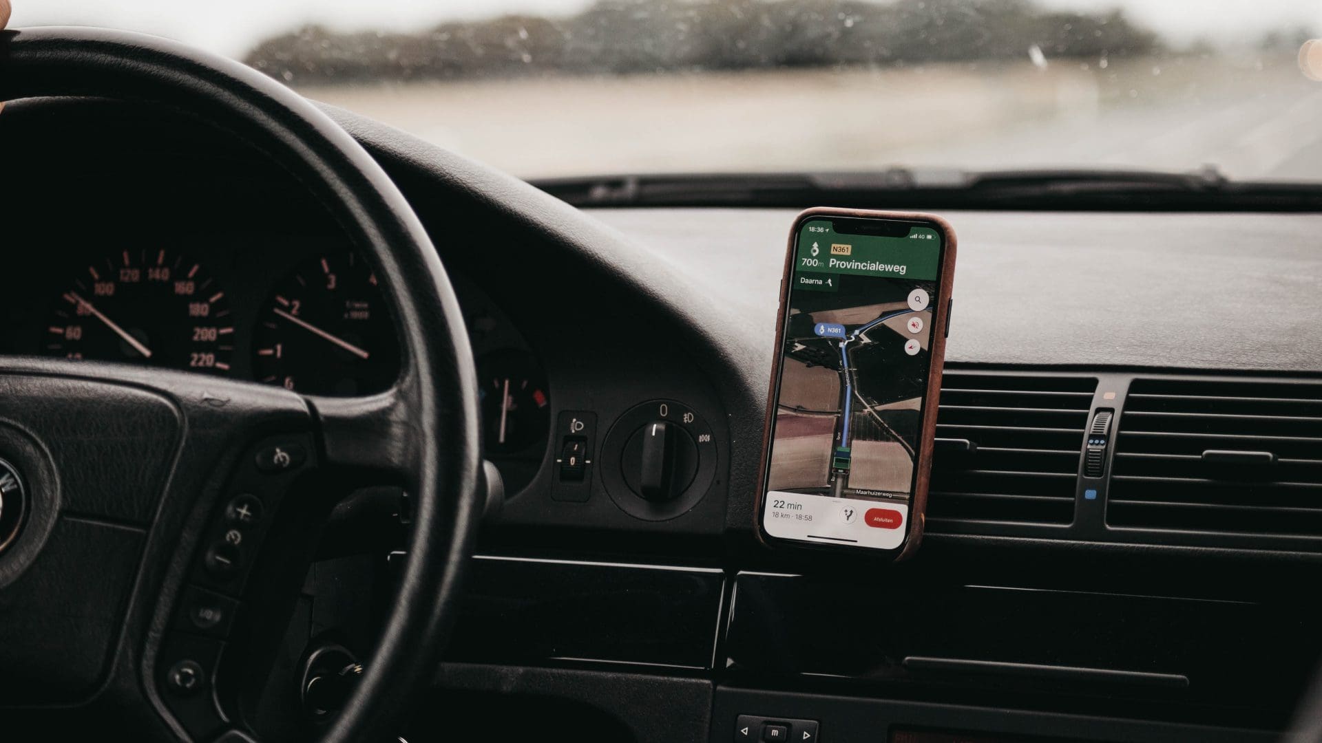 iPhone in car