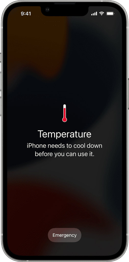 iPhone temperature alert notification