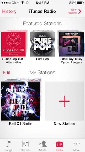 I Tunes Radio Main Screen