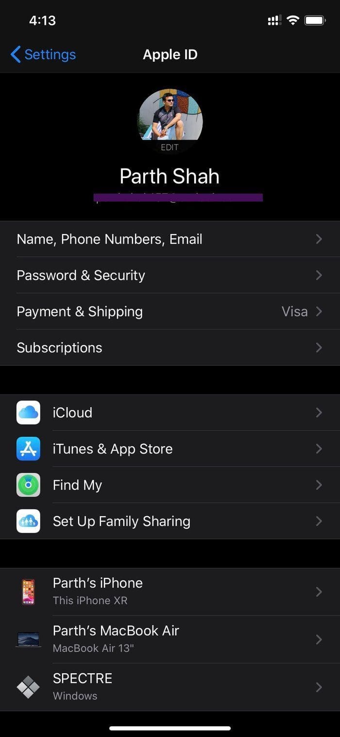Icloud account