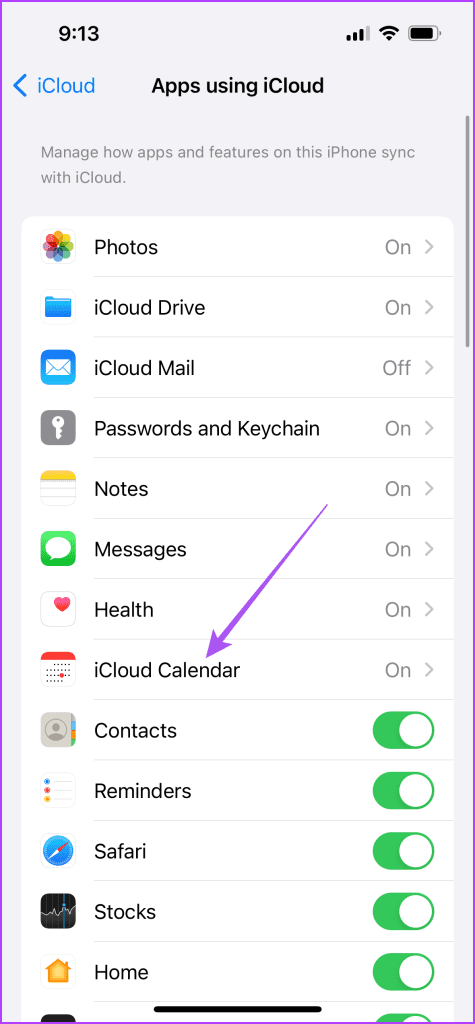 icloud calendar settings iPhone
