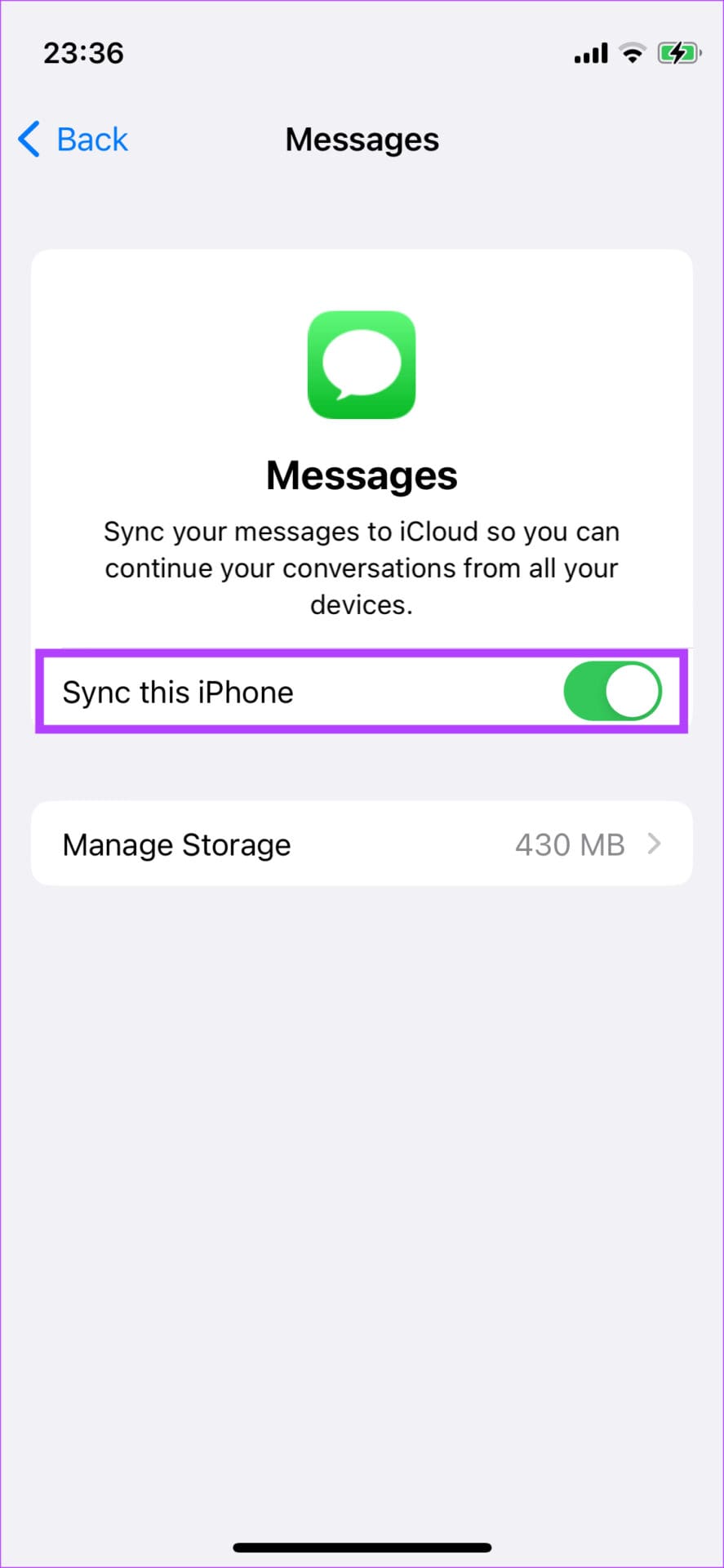Sync this iPhone