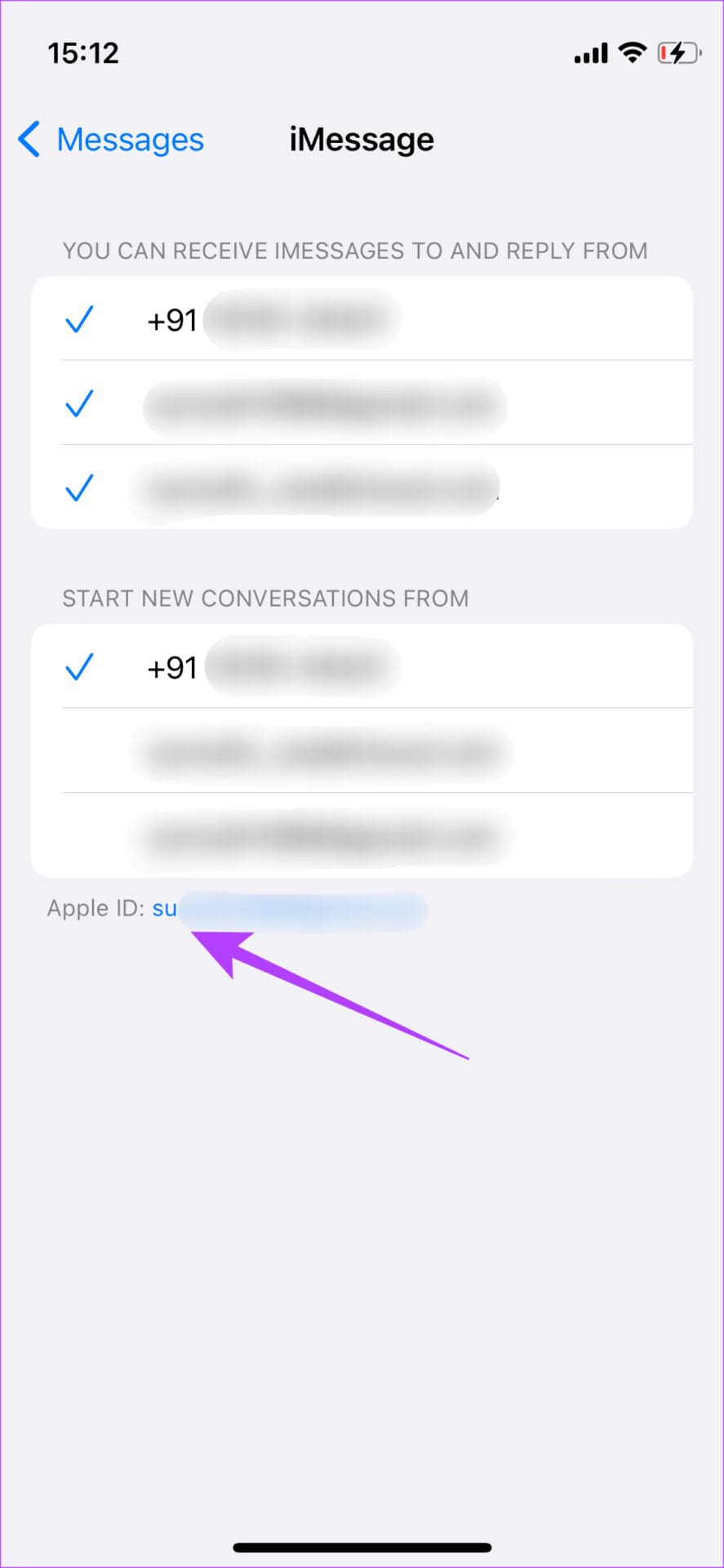 account logged into iMessage