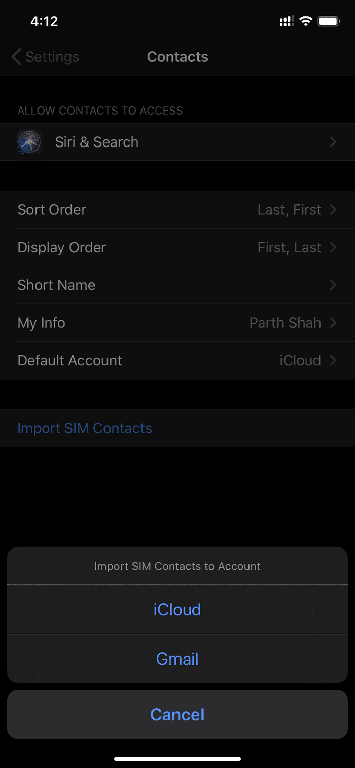 Import from sim