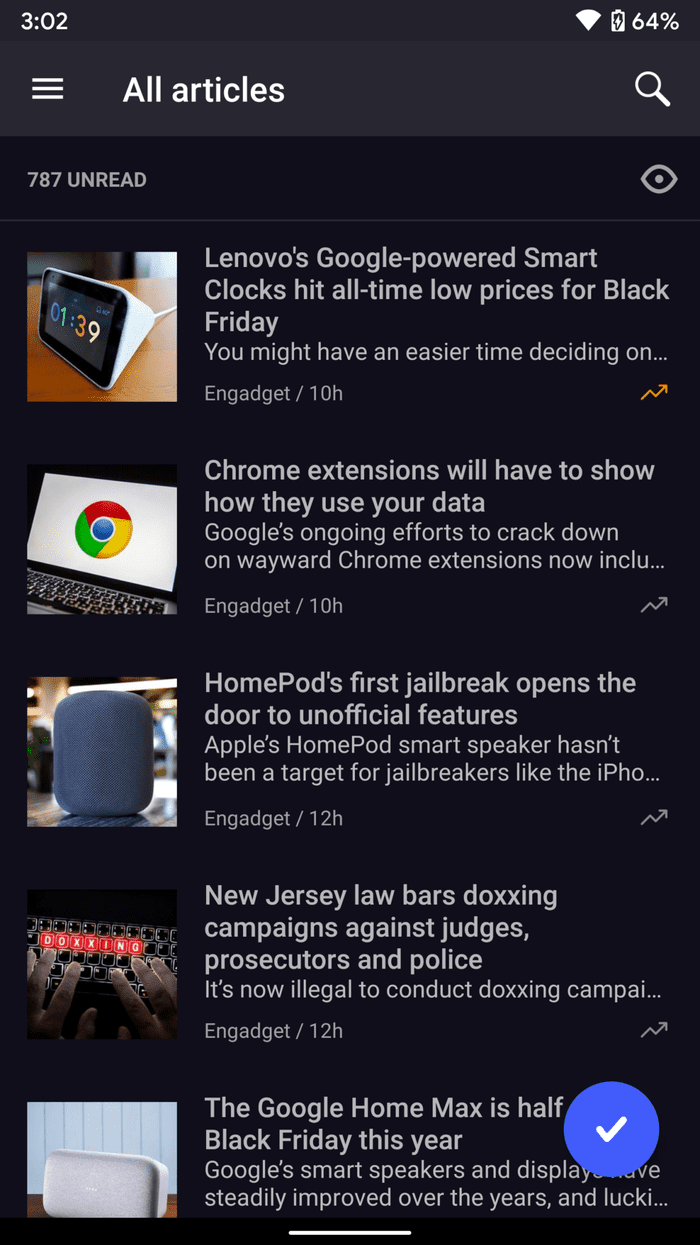 Inoreader home