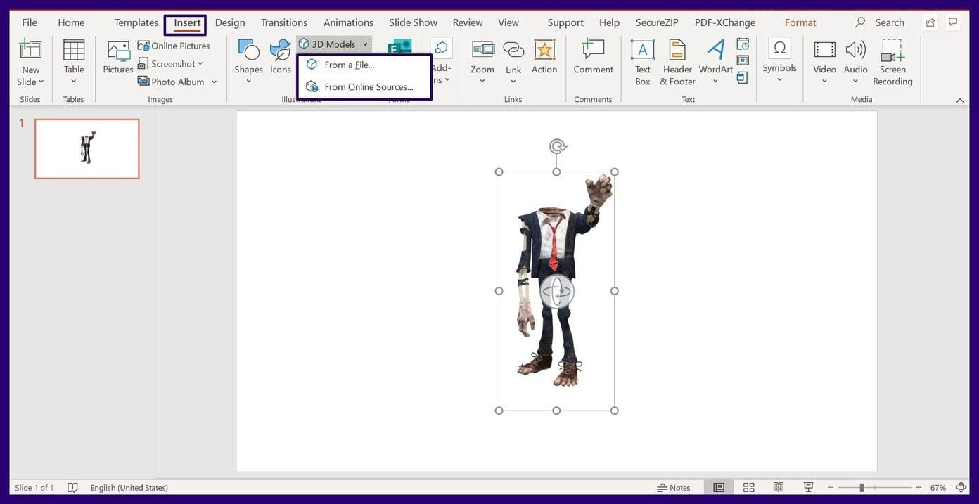 Insert 3d models into microsoft office step 13