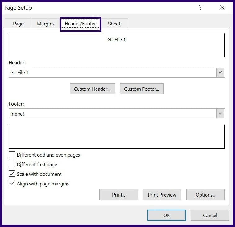 Insert headers and footers in excel step 14