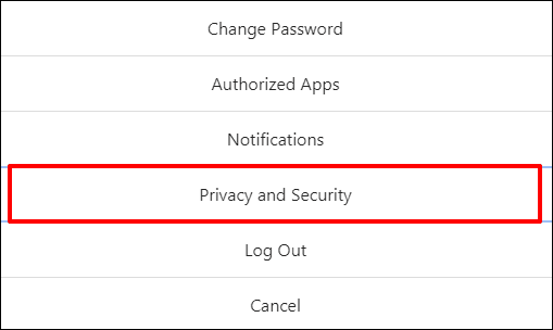 Instagram Privacy And Settings Option