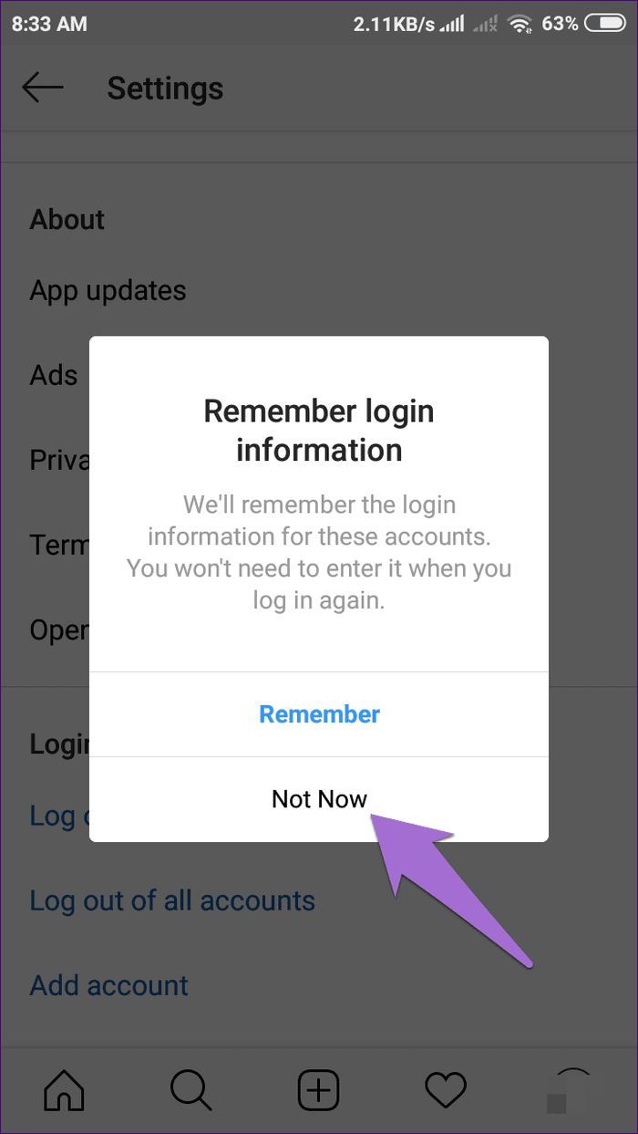 Instagram Remove Remembered Account 4
