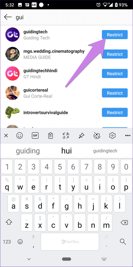 Restrict button
