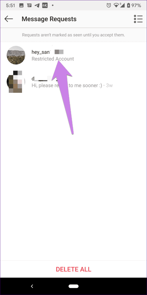 select message request