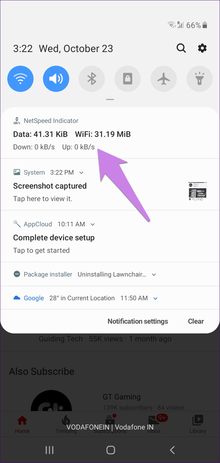 Internet Speed In Status Bar Samsung 7