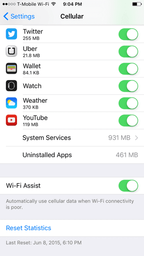 Ios 9 Wi Fi Assist Settings 2