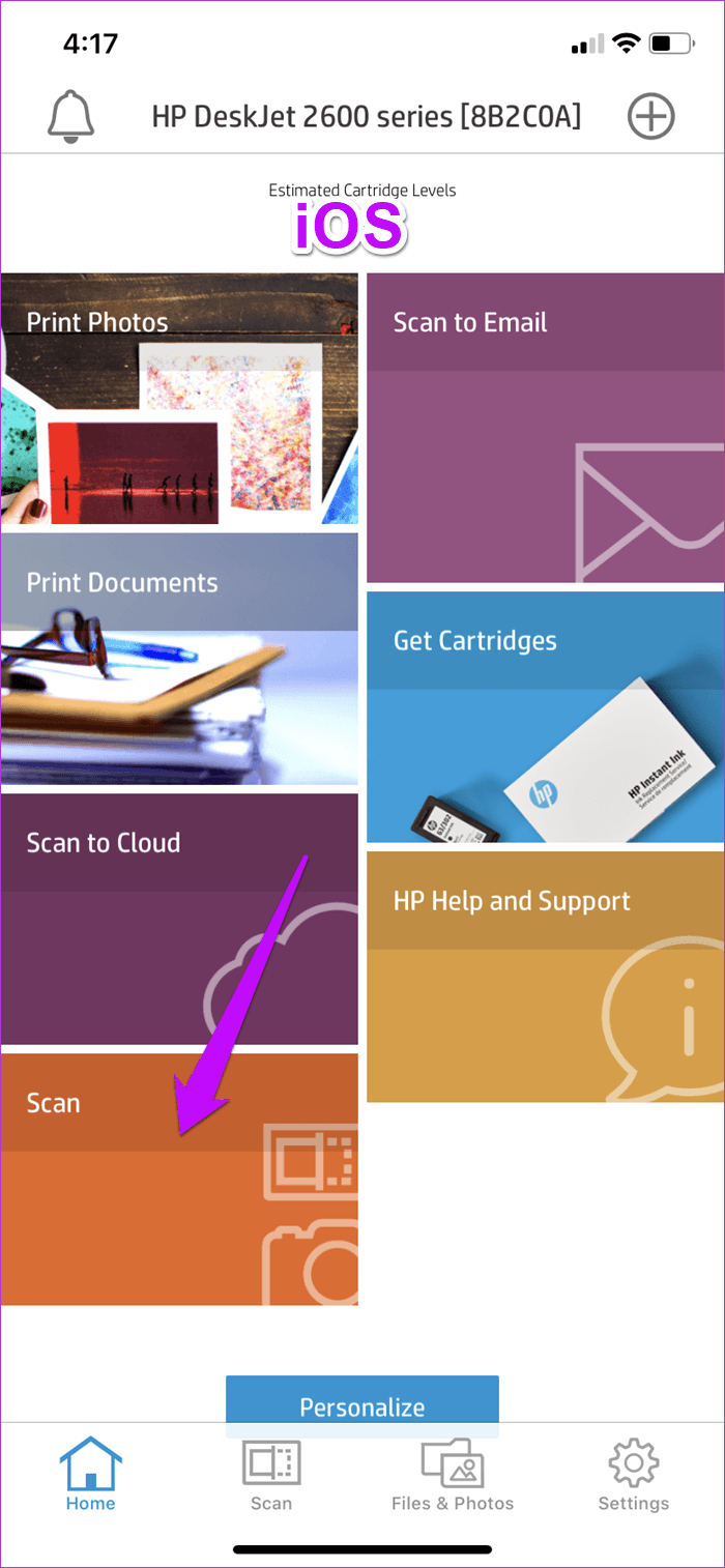 Ios Hp Desk Jet 2600 How To Scan Documents To Phone And Computer 1