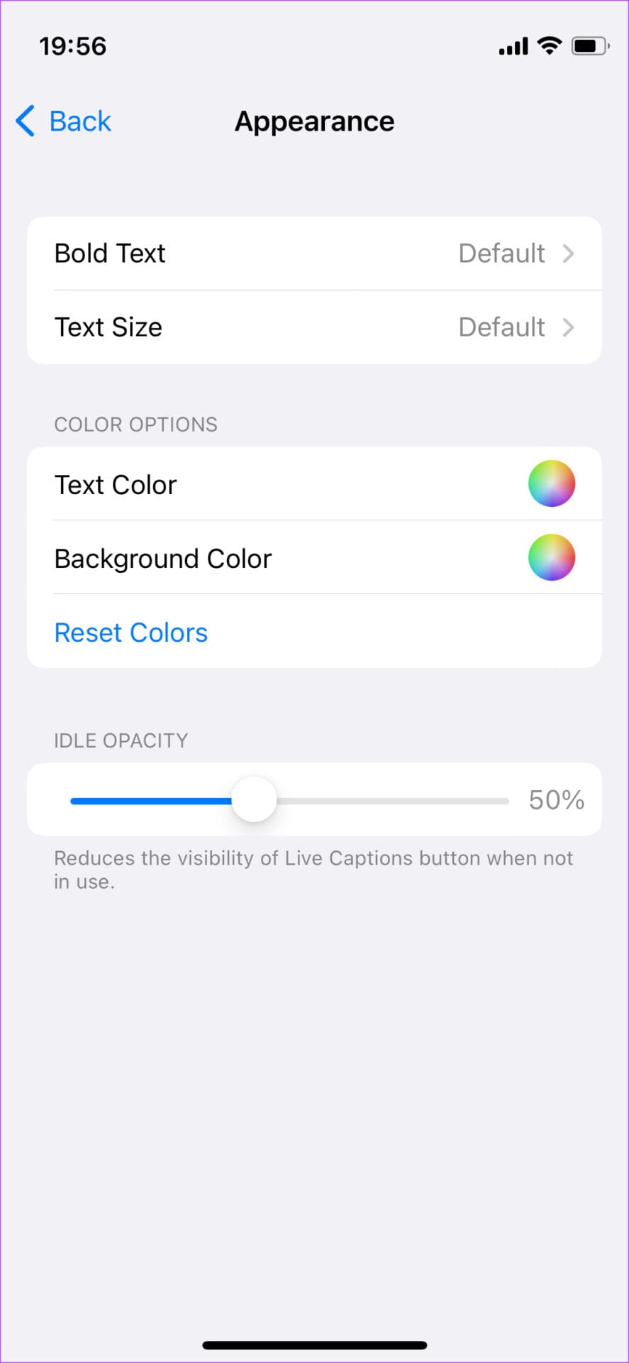 appearance settings