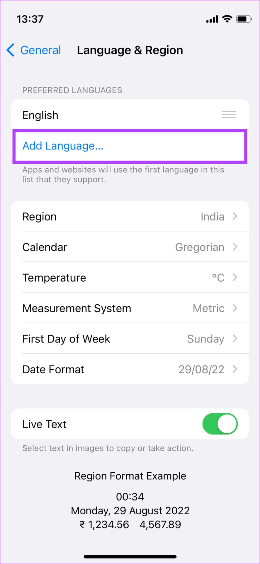 add language