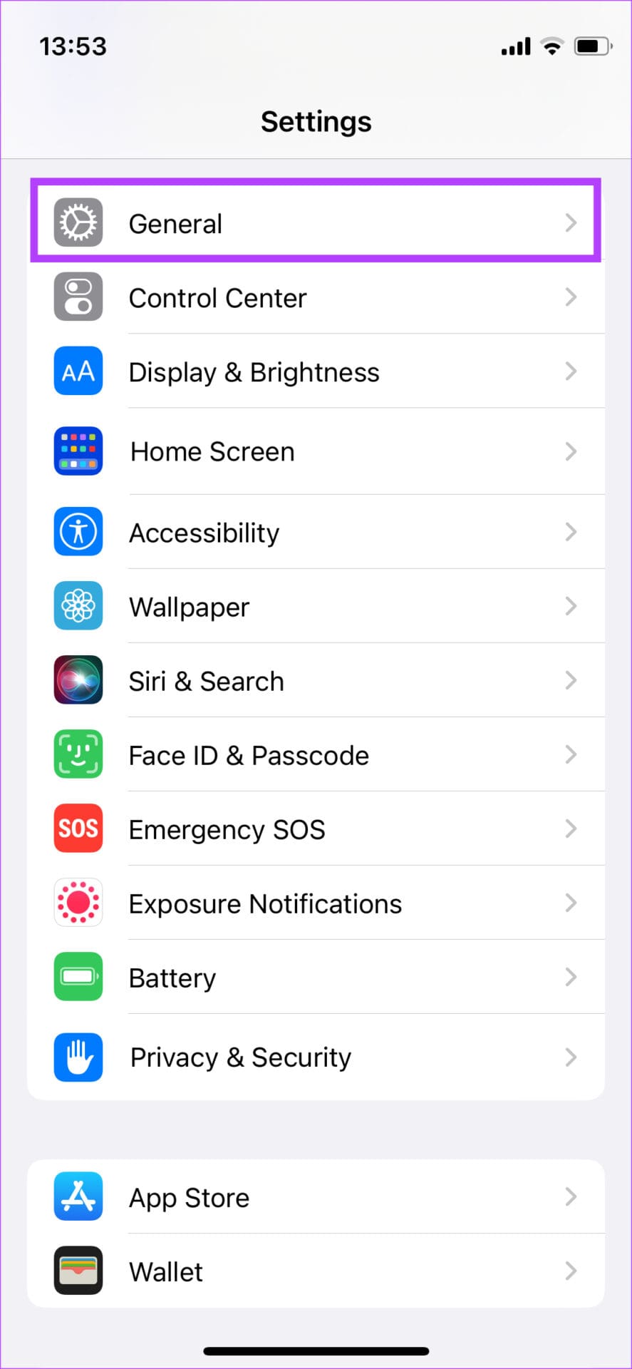 General settings