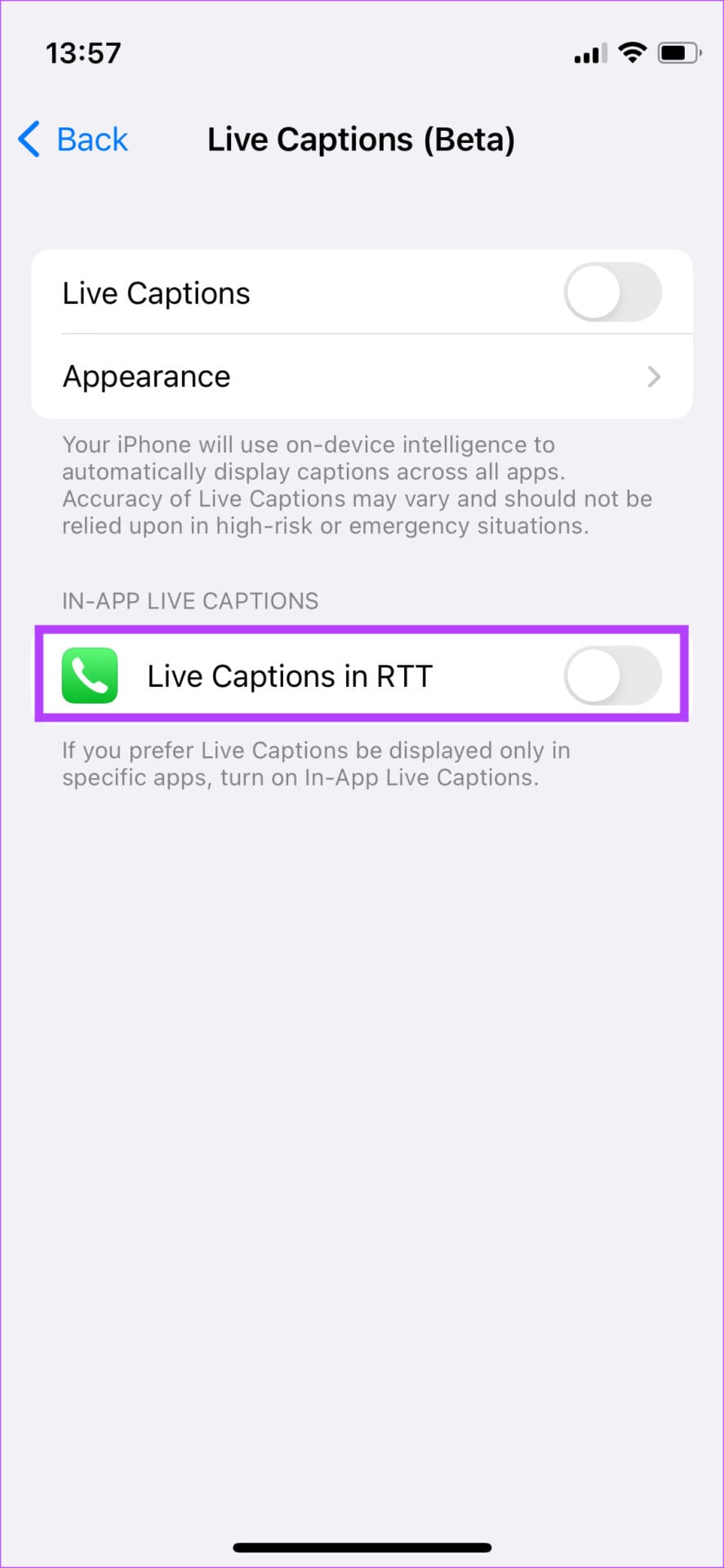 live captions for calls