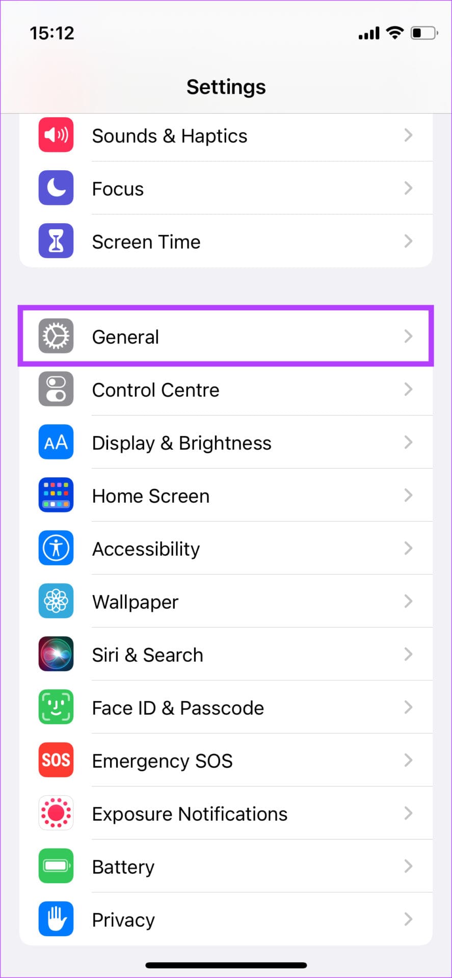 General settings