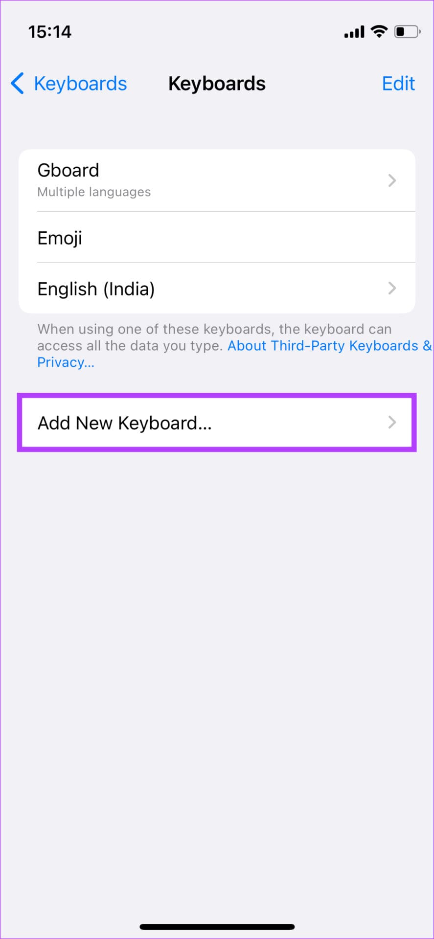 add new keyboard