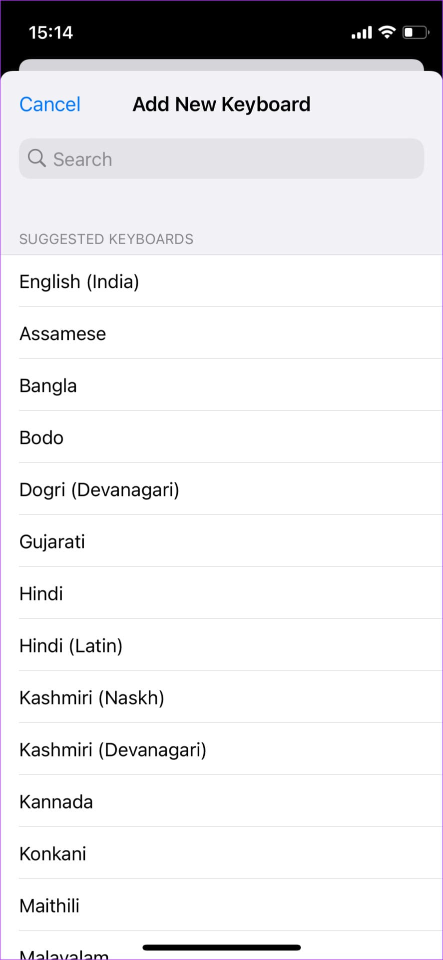 select language