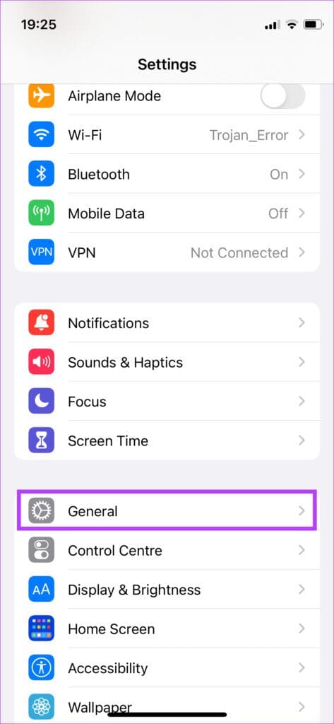 General settings