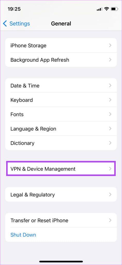 VPN and device management
