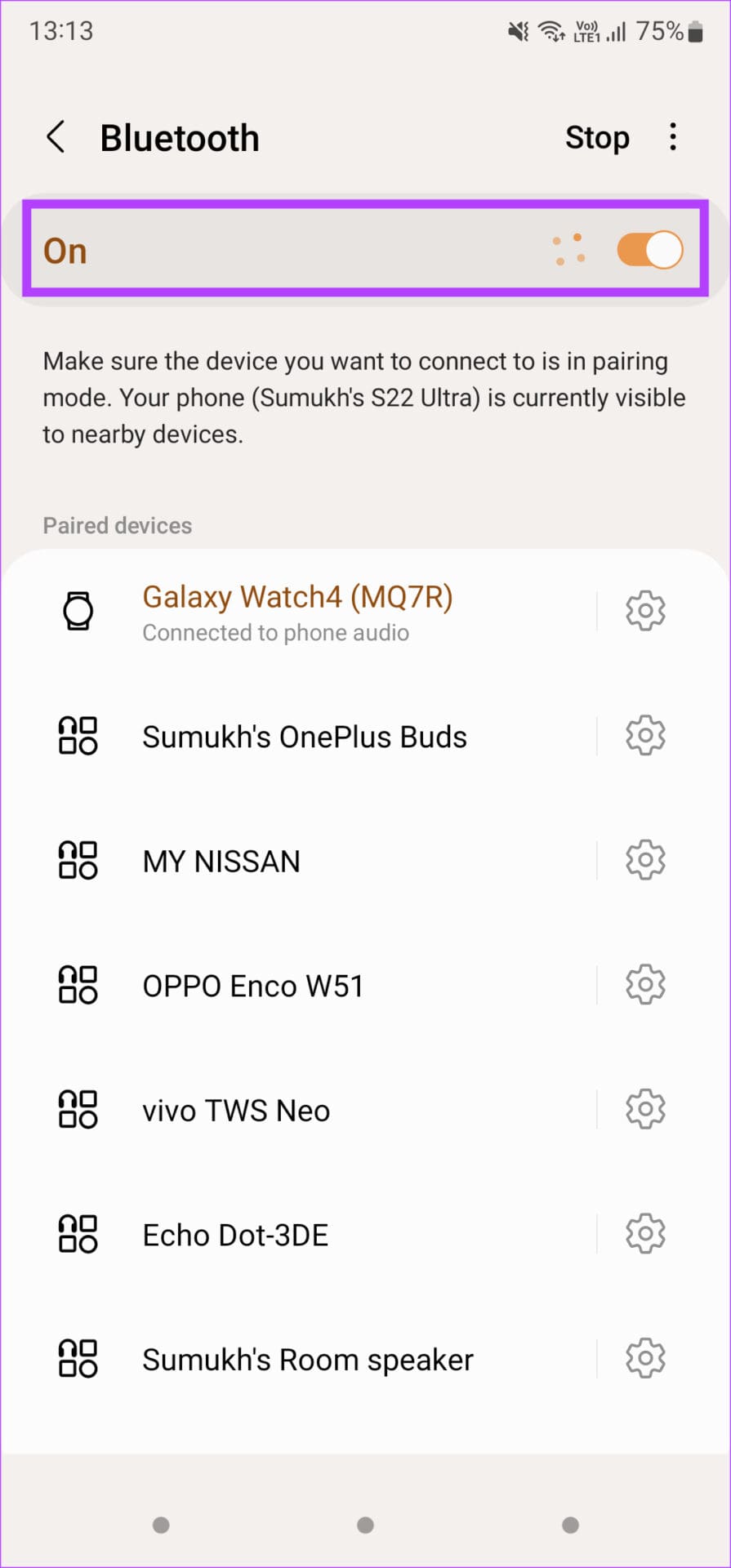 enable Bluetooth