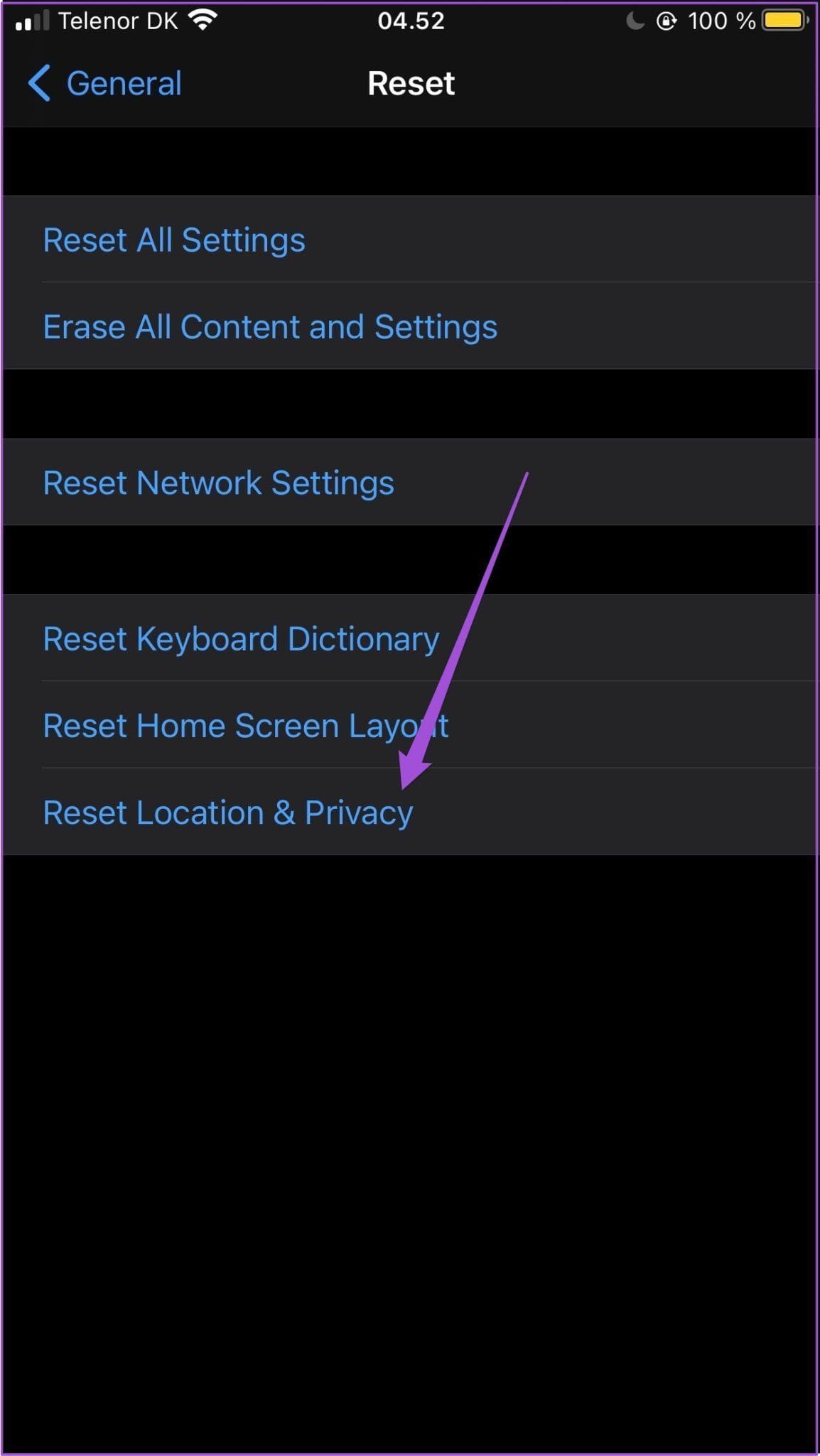 Iphone reset location and privacy