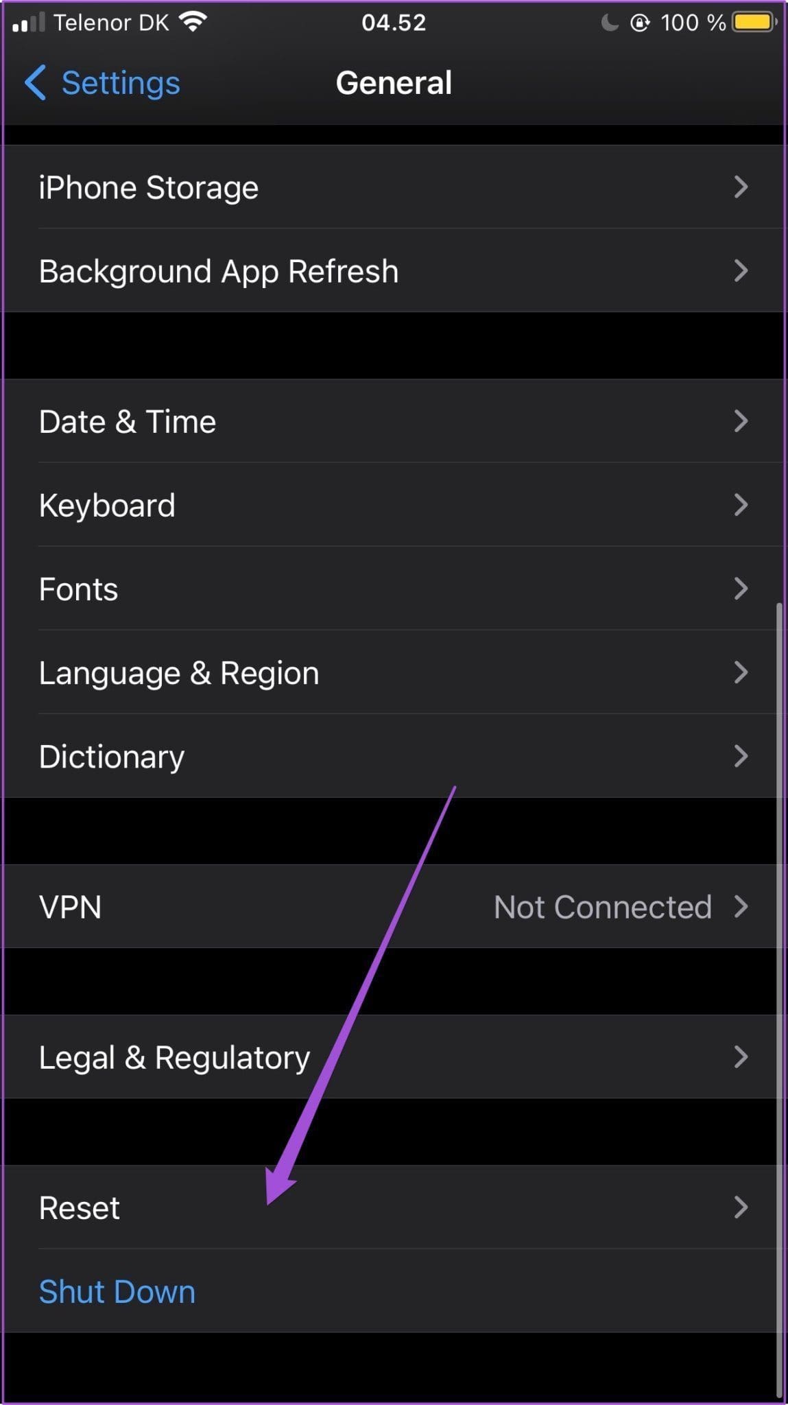 Iphone reset