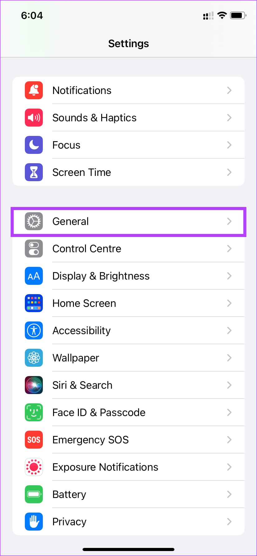 General settings