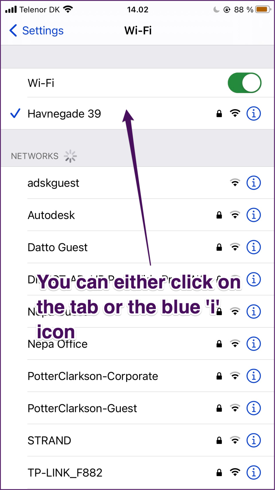 Iphone wifi main connection