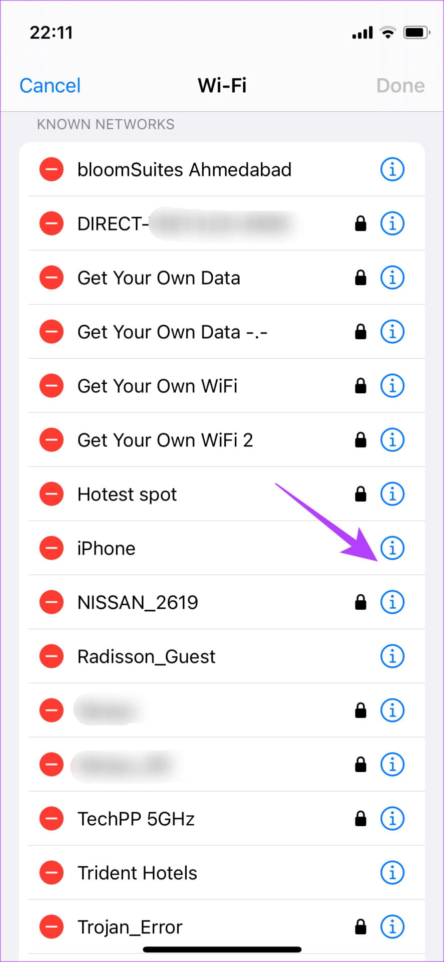 select Wi-Fi network