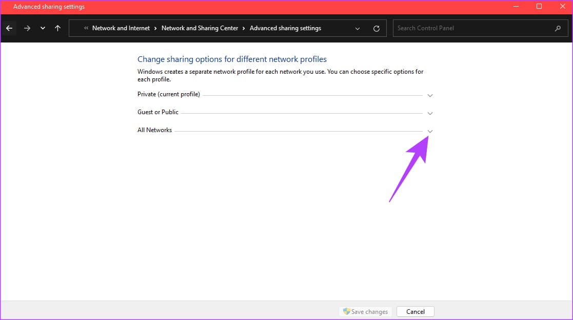 all network settings