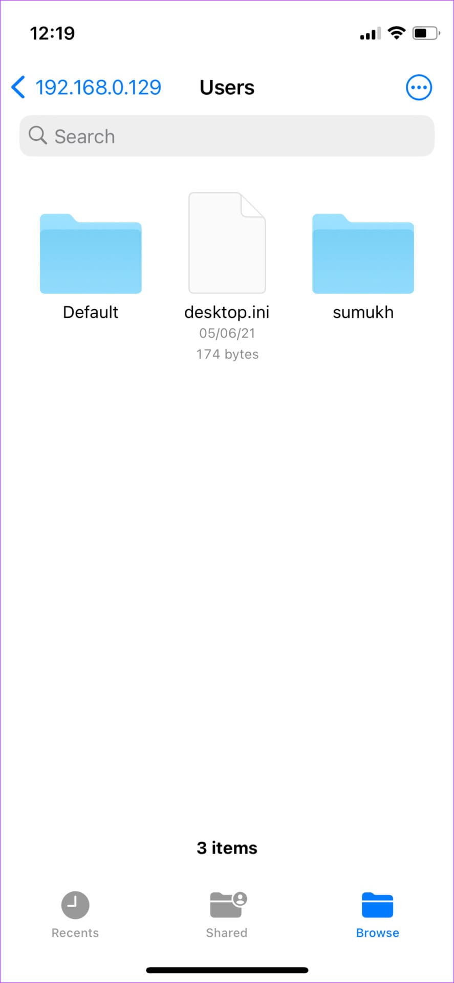 users folder