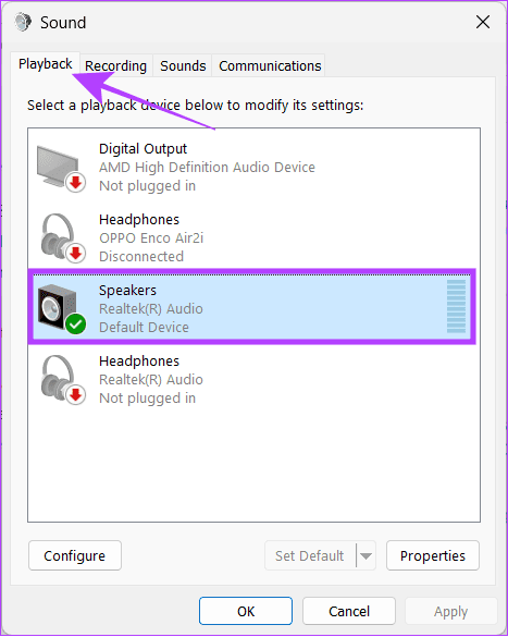 jump to playback and double click speakers
