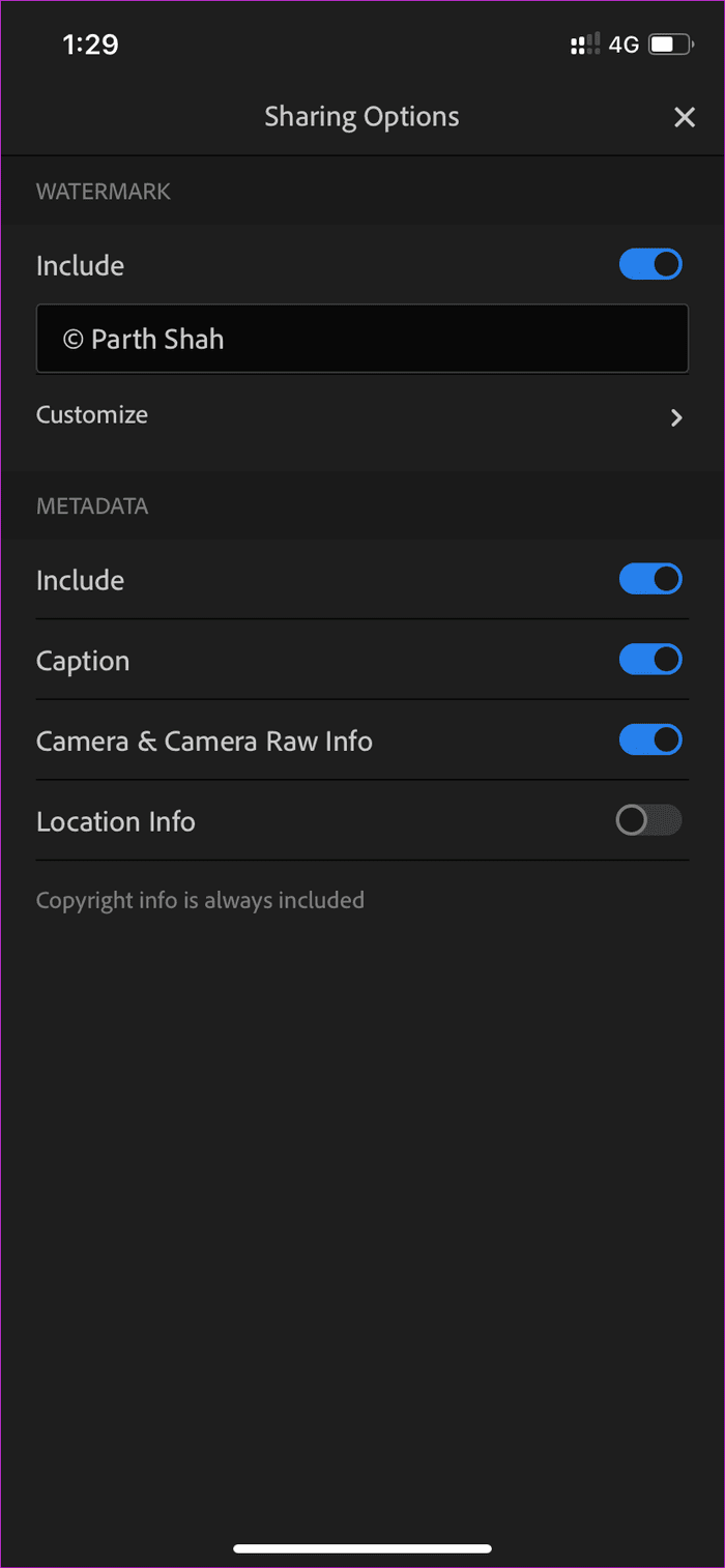 Lightroom Sharing
