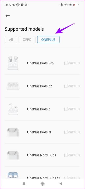 List of devices 