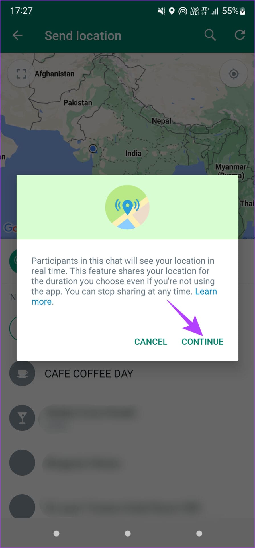Continue sharing