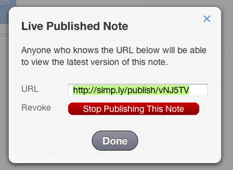 Live Published Note