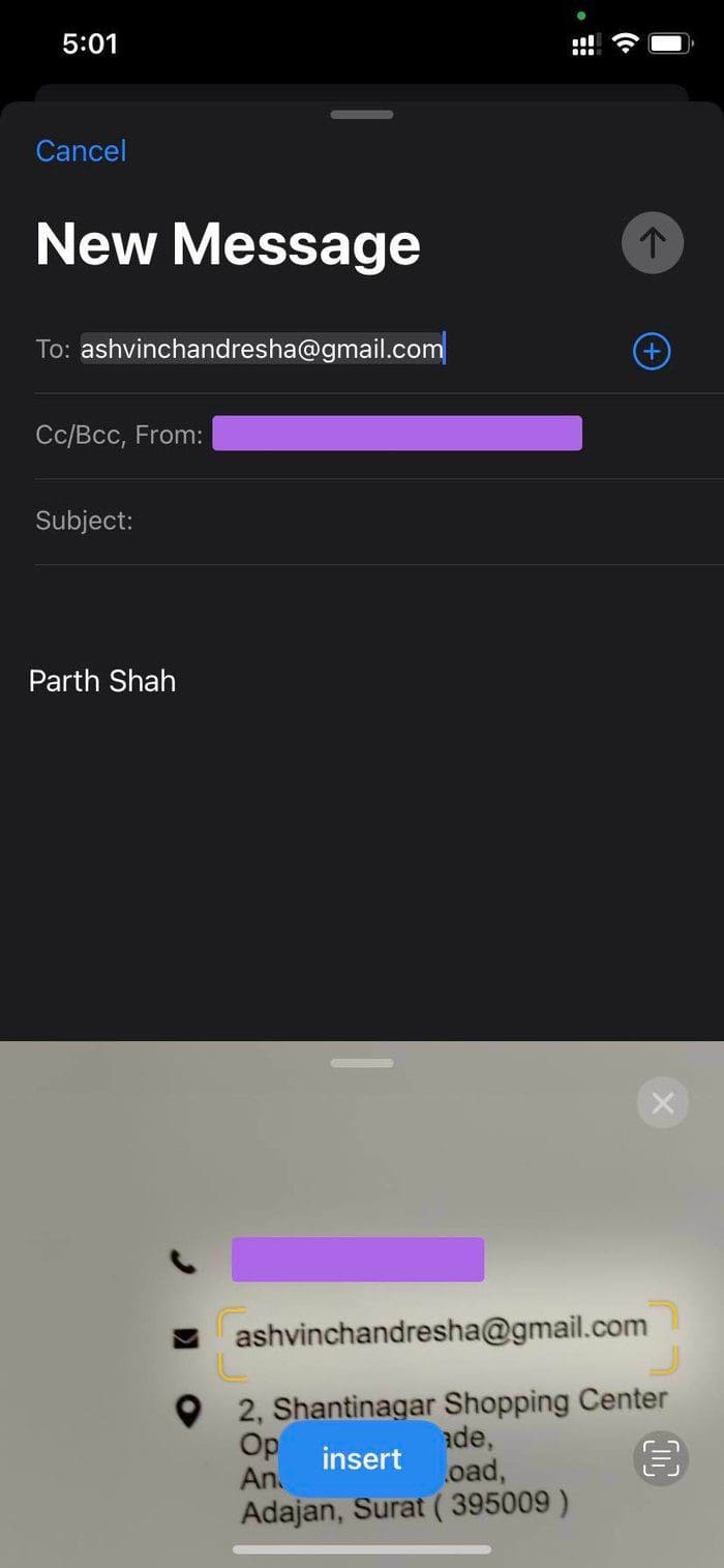 Live text email id