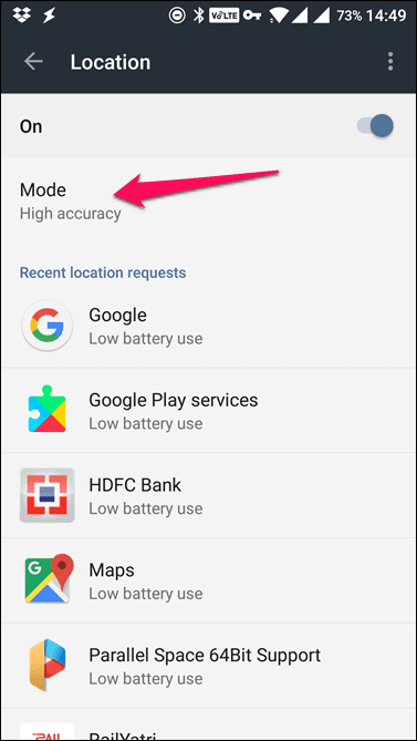 Location Mode Option
