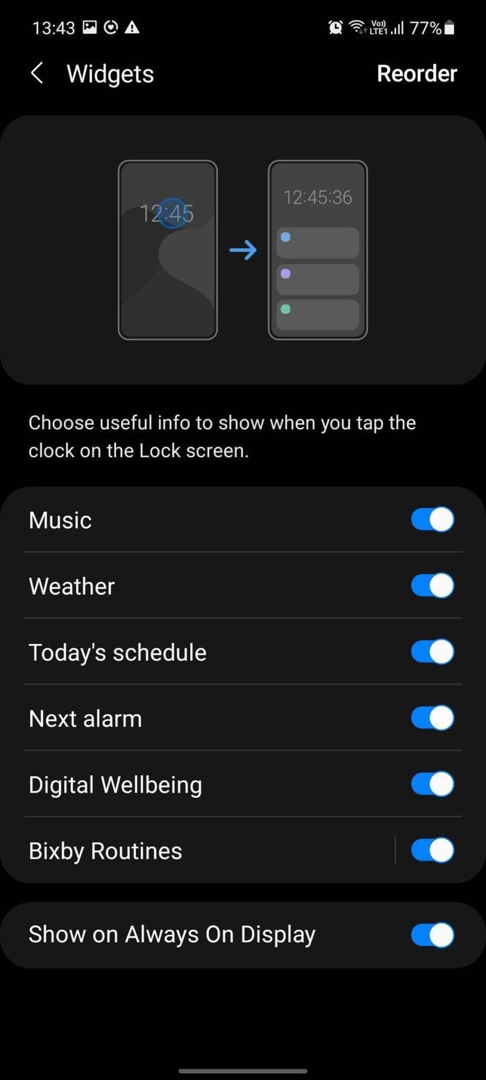 Lock screen widgets