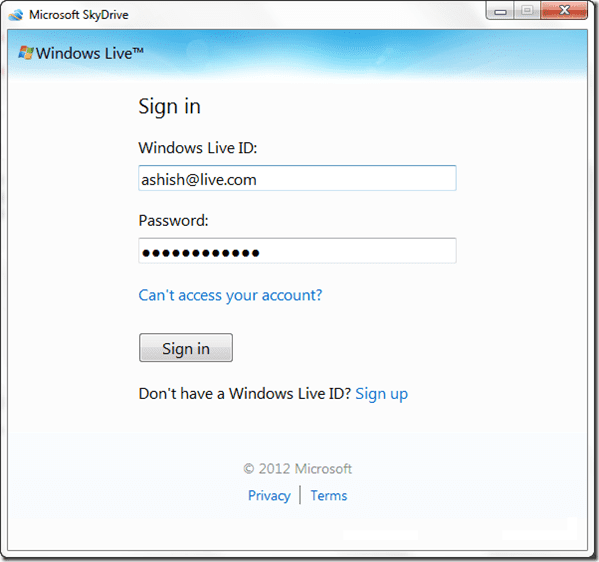 Login To Windows Live